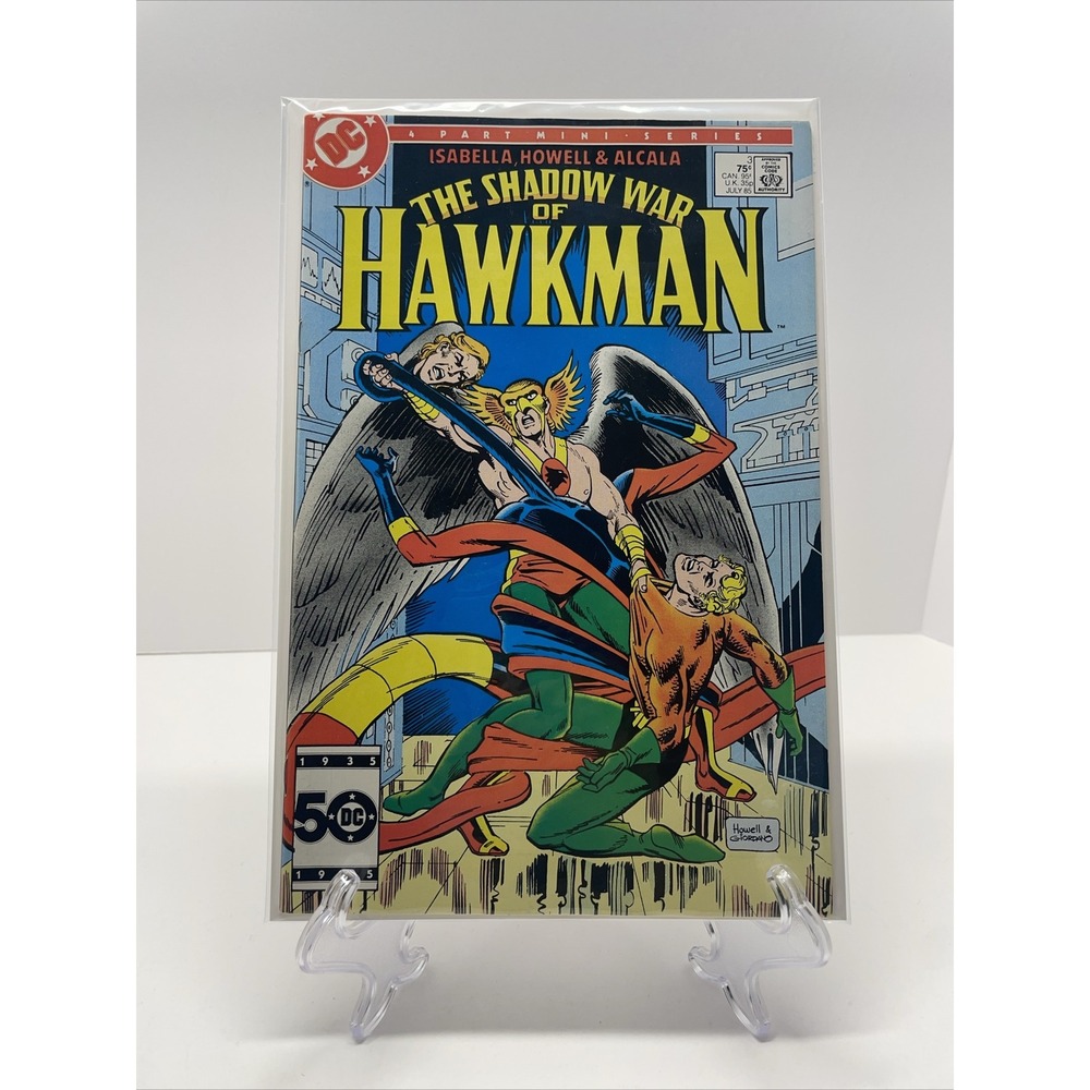 1985 DC COMIC BOOK THE SHADOW WAR OF HAWKMAN 3 PART MINI SERIES AQUAMAN COVER